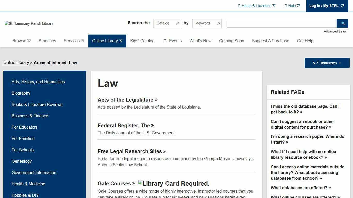 Law St. Tammany Parish Library