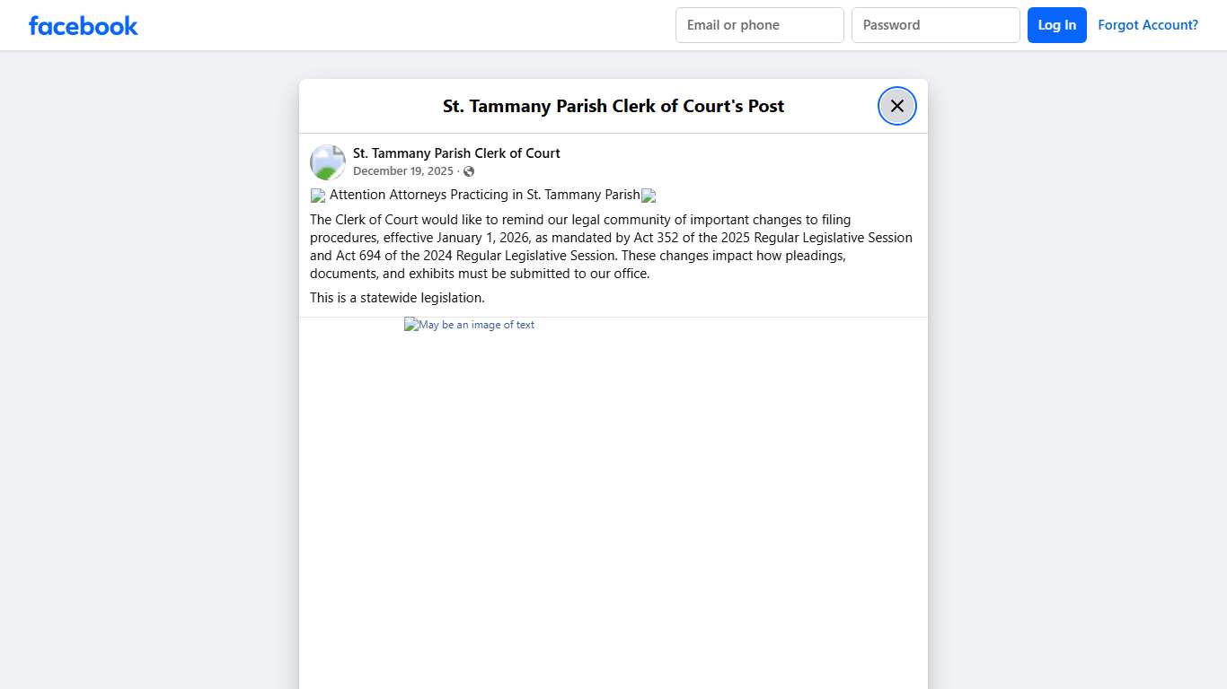 📣 Attention Attorneys... - St. Tammany Parish Clerk of Court Facebook